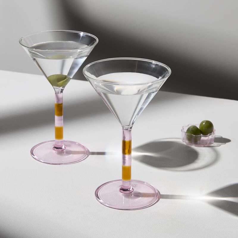 FAZEEK Stripe Martini Glasses - Set of 2 image number 2